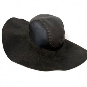 Unreal Vintage Genuine Leather Floppy Hat Stitching Detail